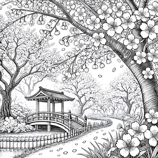 Color in Japan - Full Coloring Book (75 pages downloadable printable)