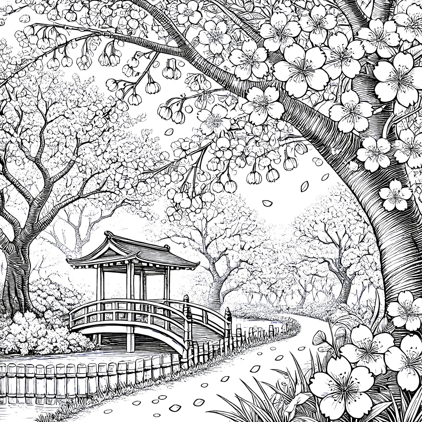 Color in Japan - Full Coloring Book (75 pages downloadable printable)