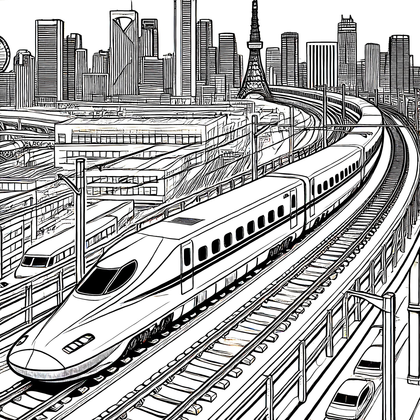 Color in Japan - Full Coloring Book (75 pages downloadable printable)
