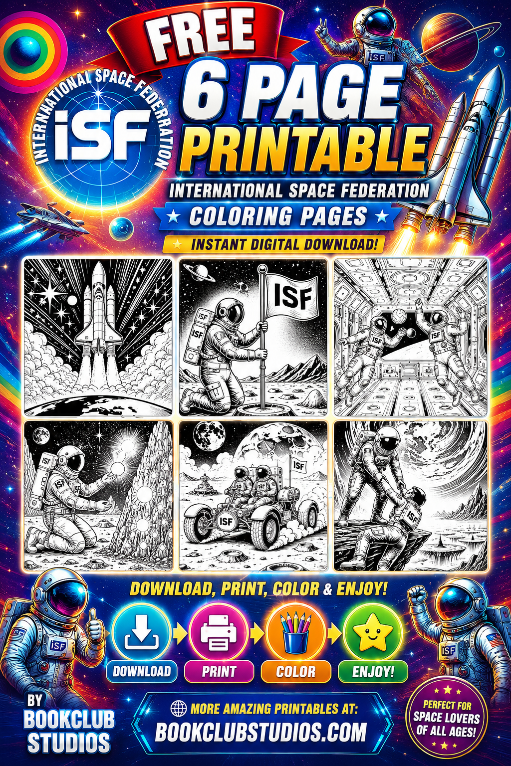 International Space Federation Coloring Book - Free Preview