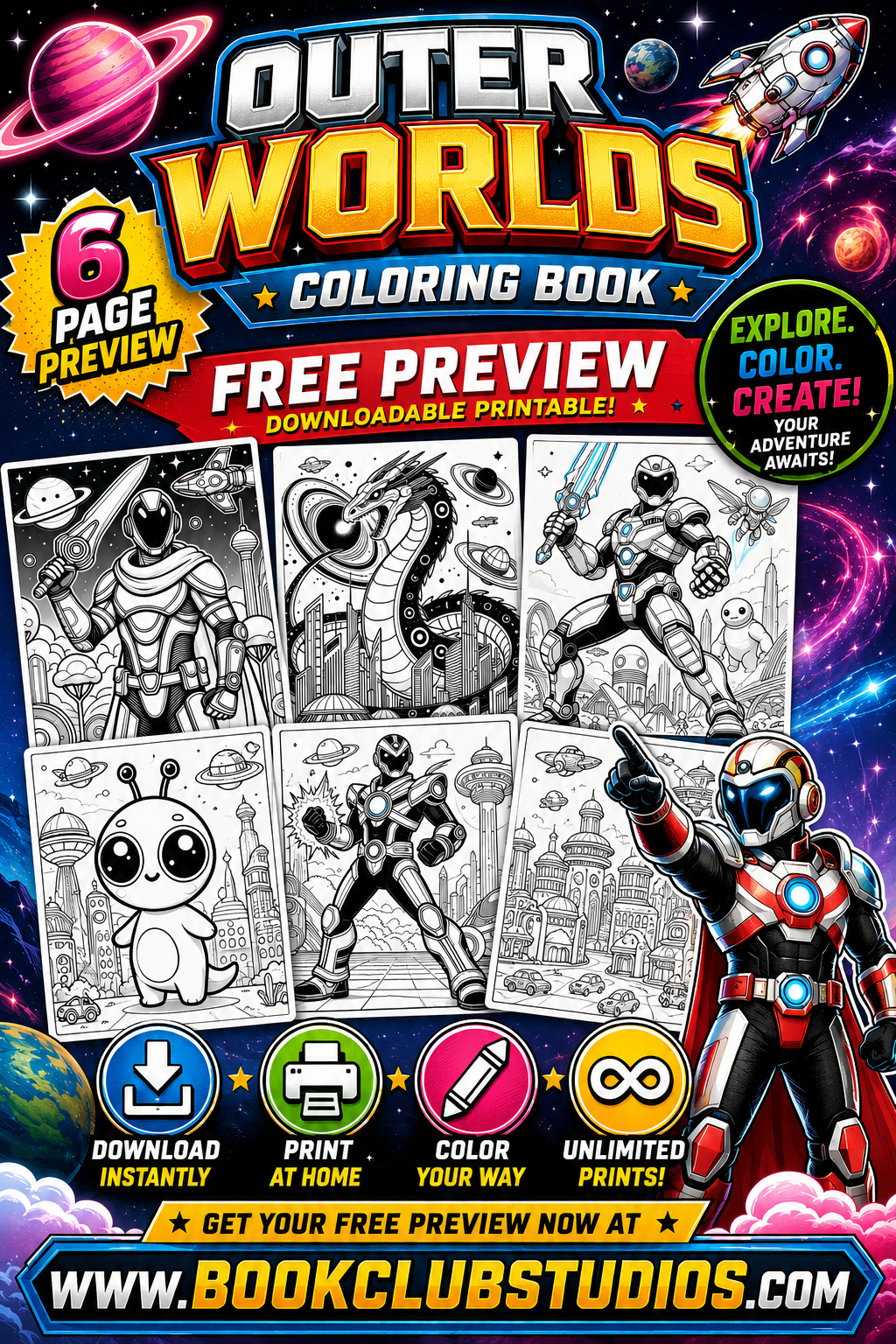 Outer worlds free 6 page downloadable printable preview
